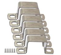 6Pcs M35x35 304 Stainless Steel Square Tube Clamps Clips U Pipe Hose Clamps Buckle U Brackets Saddle Clamps