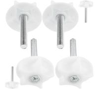 6pcs M8 Headboard Bolts with 40mm Washers, Galvanized Steel Fixings | Anti-loosening Support, 8mm Screw Diameter, White ABS Parts, for Sofa Armrests and Bed Repair