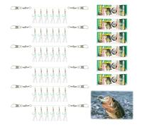 6pcs Mackerel Feathers Rigs 36 Hooks, Pre-Tied Sea Fishing Rigs with Luminous Beads and Bionic Flying Insects Lure for Mackerel, Pollock, Cod, Herring, Bass - Includes Swivel Snap for Easy Use