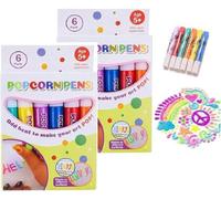 6PCS Magic Popcorn Pen, popcorn pens DIY Bubble Popcorn Drawing Pens, 3D Pen Puffy Embellish Decorate Graffiti Stationery for Greeting Birthday Cards Christmas，12PCS