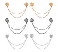 6pcs Magnet Clothing Pins, Metal Removable Clothing Clips with Chain Multi-Use Strong Magnet Pin Magnetic Button Clips for Fixing Hem of Clothes Long Pants Legs Sleeves of Shirts(Flower Style)