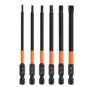6pcs Magnetic Allen Wrench Drill Bit Set Hex Head Screwdriver Bit Set | Saipor 1/4 Inch Hex Shank S2 Steel Metric H2/H2.5/H3/H4/H5/H6 Impact Hex Bits Set (3.93 Inch / 100mm Length