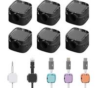 6PCS Magnetic Cable Clips, 2024 New Cord Organizer, Cord Holder for Nightstand, Magnetic Cord Organizer, Strong Adhesive Charging Cable Keeper, Clip Holder (Black)