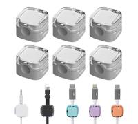 6PCS Magnetic Cable Clips, 2024 New Cord Organizer, Cord Holder for Nightstand, Magnetic Cord Organizer, Strong Adhesive Charging Cable Keeper, Clip Holder (White)