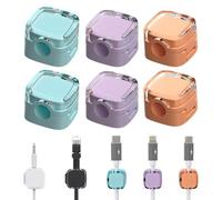 6PCS Magnetic Cable Clips, Charging Cable Magnetic Organizer Storage Holder, Cable Holder Self-Adhesive, Cable Organizer Self-Adhesive for Desk, Bedside Table (Mixed colours)