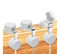 6pcs Magnetic Cable Management Clips, Phone Charging Holder, USB Wire Manager Keeper - Desk Cable Charger Cord Organiser for Home, Nightstand, Office, Wall, Car - White