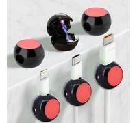 6pcs Magnetic Cable Management Clips, Spring Magnetic Cable Clip Self Adhesive, Desk Cables Tidy Phone Wire Organiser Charge Holder Cord Clips for Office Essentials