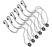 6pcs Magnetic Microphone Hanging Lanyard for Lavalier Mic | Black Nylon, Metal and Rubber Build, Adjustable Fit for Q8 and Large Models, Button Style Holder Included