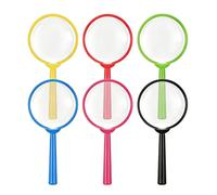 6Pcs Magnifying Glasses, Small Magnifying Glass, Colourful Small Plastic Handheld with Handle, Hand Lens Enlarge by 5 Times for Reading, Science, Insects and Crafts, Outdoor Activities