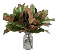 6PCS Magnolia Leaves, 22 Inch Plastic Faux Magnolia Stems, Magnolia Leaf Garland 3D Realisitc Magnolia Branches for Indoor Outdoor Vase Home Office Table Decor