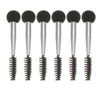 6pcs Makeup Brush Double Head Sponge Applicator for Brow and Mascara | Aluminum Handle, Sponge Ends for Foundation Setting, Daily Use, Salon Work, Beginner and Artist