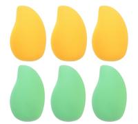6pcs Mango Shaped Sponge Makeup Puff for Even Quick Application | Assorted Colours, Natural Finish, for Setting Powder, Blush, Salon Use the Go Touch Ups