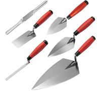 6Pcs Masonry Hand Tool Set Brick Trowel Pointing Trowel Margin Trowel Tuck Pointing Trowel Convex Brick Jointer