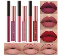 6Pcs Matte Liquid Lipstick Lip Liner Set, Velvety Nude Lipgloss Waterproof Non-Stick Cup Not Fade Liquid Lipstick Lipliner Make Up Gift Set (Set B)