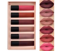 6pcs Matte Liquid Lipstick Makeup Lip Glazes Delicate Lip Gloss Natural Lip Tints Makeup For Everyday Wear