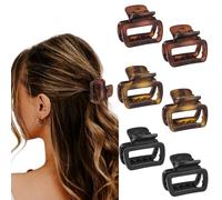 6Pcs Matte Medium Hair Clips for Women 2.2 Inch Unbreakable Square Rectangle Hair Claw Clips for Thin Hair & Fine Hair High end U-shaped Spring Non-slip Short Hair Accessorie