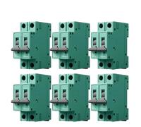6PCS MCB Switch FPV63 DC 2P MCB 550/800V 3A 6A 10A 16A 20A 25A 32A 40A 50A 63A Mini Circuit Breaker For PV Solar System(550V(6PCS),25A)