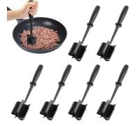 6pcs Meat Chopper, Heat Resistant Ground Meat Chopper, 5 Curve Blades Ground Beef Masher for Hamburger Meats, Burger Grinder, Mix and Chop Kitchen Tool