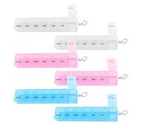 6Pcs Medication Tablet Dispenser, 7 Day One Time a Day Pill Case, 3 Colors Medication Storage Case, Pill Box Organiser, Portable Pill Dispenser Box, Weekly Travel Pill Organiser for Fish Oil Vitamins