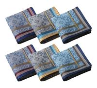 6pcs Men's Handkerchief Jacquard Hanky Business Men's Handkerchief Pocket Hankies Soft Cotton Mens Handkerchief for Wedding Business