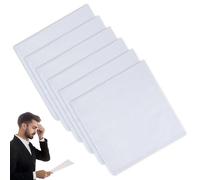 6PCS Men's Handkerchiefs Cotton Large, 100% Soft White Handkerchiefs for Men's Women's Suit for Christmas Grooms Weddings Party Celebration Prom, Premium Large Pure White Pocket Square 16inch/40cm