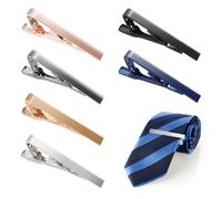 6Pcs Mens Tie Clips Set, Classic Tie Bar Clip for Men Groomsmen Gift