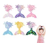 6PCS Mermaid Hair Clips for Girls Fish Tail Hairpin Starfish Sequin Hair Accessories Multicolor Sparkling Hair Barrettes Metal Snap Hair Clips Accessories for Women and Girls