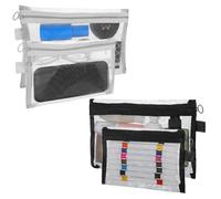 6PCS Mesh Zipper Pouch, Travel Makeup Bag Mesh Cosmetic Pouch, Beauty Makeup Cosmetic Accessories Organizer, Travel Toiletry Kit Set Storage Case, Black and Gray (S/M/L)