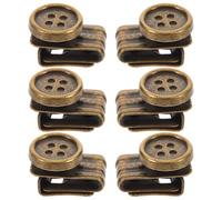 6pcs Metal Adjustable Buttons for Trousers and Belt Loops | Antique Brass Finish, No Sew Fit Adjustment, Fast Clothing Repair for Office Workers and DIY Fixes