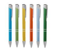 6Pcs Metal Ballpoint Pens, Stainless Steel Push-button Luxury pen, 1.0mm Smooth Quick-Drying Black Ink Ballpoint Pens, Clip-On Design for Portability, Suitable for Office, Student and Home Use