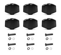 6PCS Metal Big Square Guitar Tuning Peg Tuners Machine Head Replacement Buttons Knobs,Tuner Buttons Knobs Set Tuning Key (Black, 6)