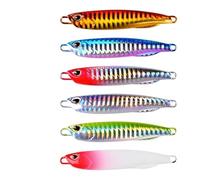 6pcs Metal Cast Jig Spoon 10/15/20/30/40/50/60g Shore Casting Jigging Fish Sea Bass Fishing Lure Bait Tackle(A-without hook,30G)