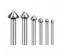 6Pcs Metal Countersink Drill Bit Set | 6.3-20.5mm Titanium Coated HSS 90° Countersink Tool, Chamfer Deburring for Steel, Aluminium & Wood