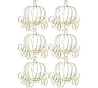 6pcs Metal Creative Pumpkin Carriage Candy Holder-Halloween Wedding Decor-for Treats Festive Table Decoration