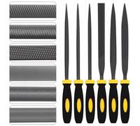 6PCS Metal Files Set for Steel, Small Needle File Set, Small Metal Hand Files for Wood Nail Metal Glass Plastic Collection DIY, Mini FileSet Include Flat Triangle Pointed Square Half-Round Round File