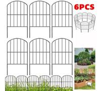 6Pcs Metal Garden Fencing Fence Panel Lawn Border Edging Animal Barrier Fence