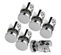 6PCS Metal Glass Clamps for Shelves Heavy Duty Not Shaking Brackets Supports for 5 to 10mm Panel Bathroom Kitchen Steel Office Partition Brackets