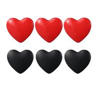 6PCS Metal Heart Shaped Sticker Black and Red Love Car Logo Decals 1inch Auto Body Sticker Emblem Decorations DIY Decal for Car Exterior Decor,Phone,Laptop