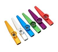 6PCS Metal Kazoos, Multi Colors Kazoo with 5 Flute Diaphragm Aluminum Musical Instruments Easy to Learn for Ukulele Violin Guitar