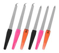 6pcs Metal Nail File Diamond Deb Nail File Set Emery Boards for Nails Acrylic and Gel Nails Stainless Steel Curved Fingernail Filers for Natural Nail Double-Sided Manicure Pedicure Tools for Women