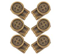 6pcs Metal No Sew Adjustable Buttons for Men’s Pants Suspenders | Movable Clips, Bronze Finish, Waistband Use, Wardrobe Maintenance and Leisure Wear, Easy Removal