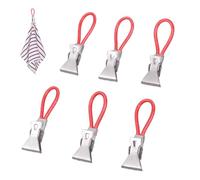 6Pcs Metal Steel Small Teas Towel Hanging Clip Rusts Resistant Bath Clamps For Swimming Pool Outdoor Activity Metal Steel Clip