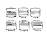 6Pcs Metal Strap Ladder Slide Buckles Lock 30mm Silver
