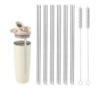 6pcs Metal Straw Replacement Compatible with Owala FreeSip Sway 30oz Water Bottle, Reusable Stainless Steel Straws BPA Free with 2 Cleaning Brush