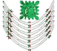 6PCS Metallic Foil Garlands Festive Hanging Decorations, 9 Feet Christmas Decorations, Christmas Hanging Ceiling Wall Decoration, Shiny Foil Decorations for Parade, Christmas Tree New Year