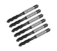 6pcs Metric Spiral Flute Thread Taps, M6 x 1 H2 Screw Threading Tap, Nitride Coated 6542 High Speed Steel Machine Tapping Tools for Machinist Repair