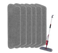 6pcs Microfiber Spray Mop Replacement Heads for Wet/Dry Mops Flat Replacement Heads for Floor Cleaning and Scrubbing Microfiber Pros Reusable Mop Pads