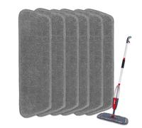 6pcs Microfiber Spray Mop Replacement Heads for Wet/Dry Mops Flat Replacement Heads for Floor Cleaning and Scrubbing Microfiber Pros Reusable Mop Pads