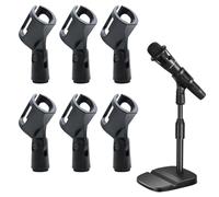 6PCS Microphone Clips,Adjustable Angle Mic Holder Clips for Microphone Rubber Flexible Mic Holder Black Wireless Mic Holder Clamp for Mic Stand Handheld Microphones Recording Condenser Microphone