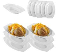 6Pcs Microwave Potato Baker Tray BPA Free Potato Cooker Jacket Stand for Even Cooking, Quick & Healthy Steamer Tool, Dishwasher Safe Plastic Potato Holder for Medium Potatoes